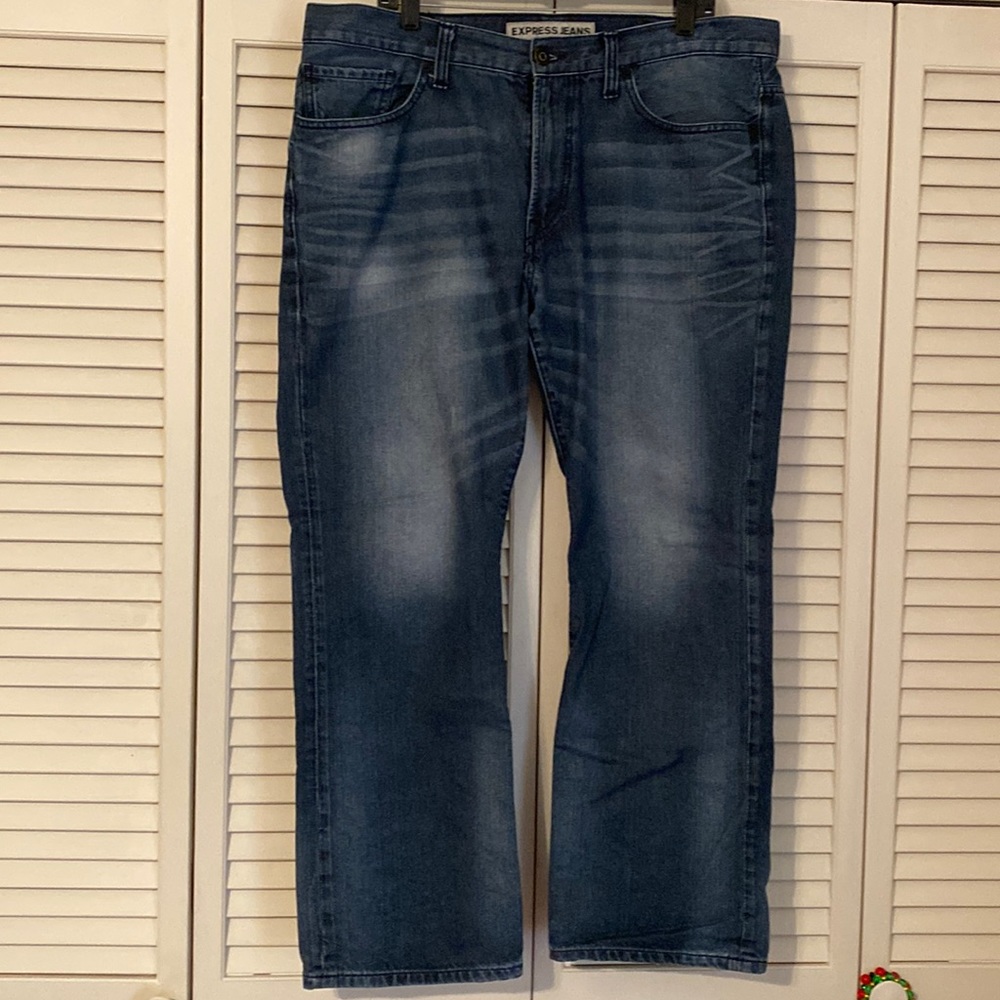 Men’s Express Jeans-Kingston Classic Fit, Boot Cut. 38 x 30. Used condition.
